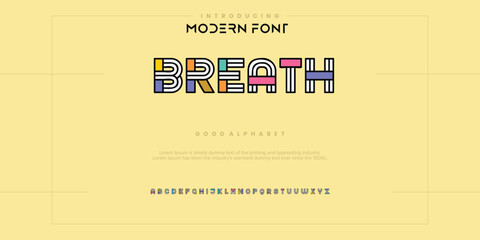 Creative Outline Double line monogram alphabet and tech fonts. Lines font regular uppercase and lowercase. Vector illustration.