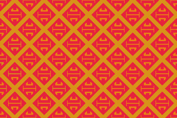 Geometric Diamond Pattern Red and Gold Interlocking Design Texture