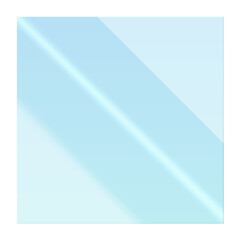 Realistic reflection transparent screen frame shiny sheet clear glass plate with light from sunlight.