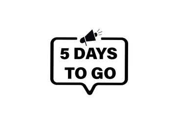Basic5 days to go, sale countdown vector symbol, clock, time, Countdown left days banner. background, template 5days to go, countdown, sticker, left banner, business, sale, label button
 RGB
