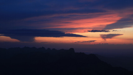 Sunset over Mount Stockhorn, Switzerland.