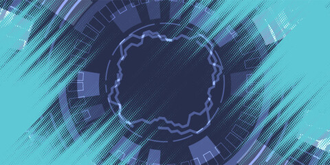 Abstract blue banner design vector, dynamic sporty horizontal background template for media promotion or web banner