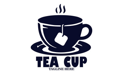 Illustration vector of a tea cup and a dangling tea bag sketch and tea cup logo icon