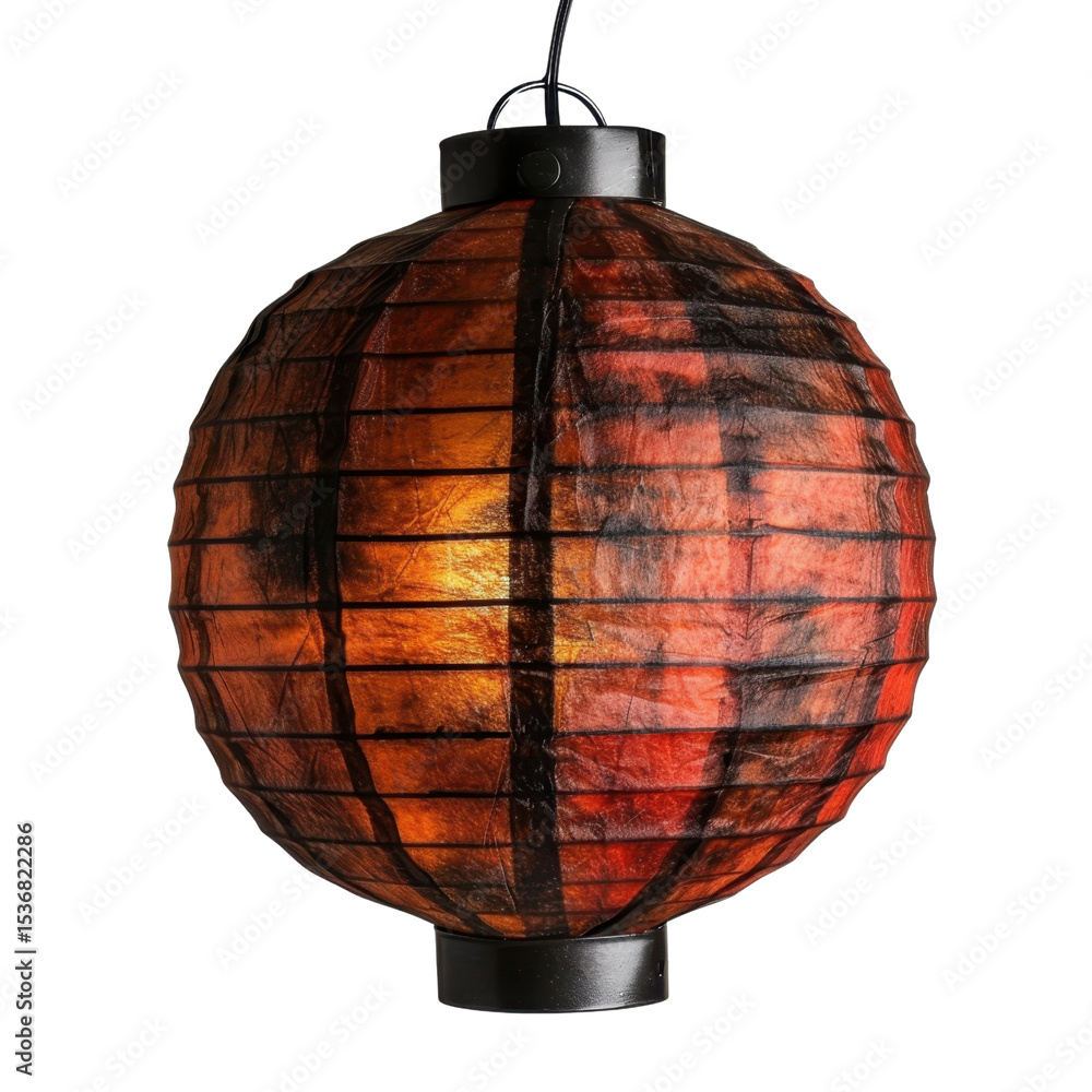 Aufkleber beautifully crafted lantern with round shape, featuring warm orange and red color scheme. intricate 