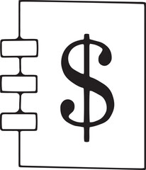 dollar symbol on white background