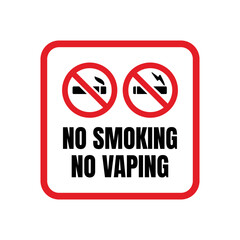 NO SMOKING NO VAPING sign vector
