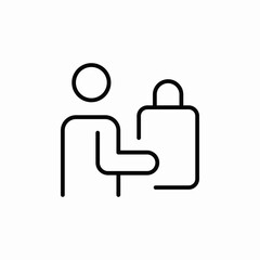 bag lift icon sign vector