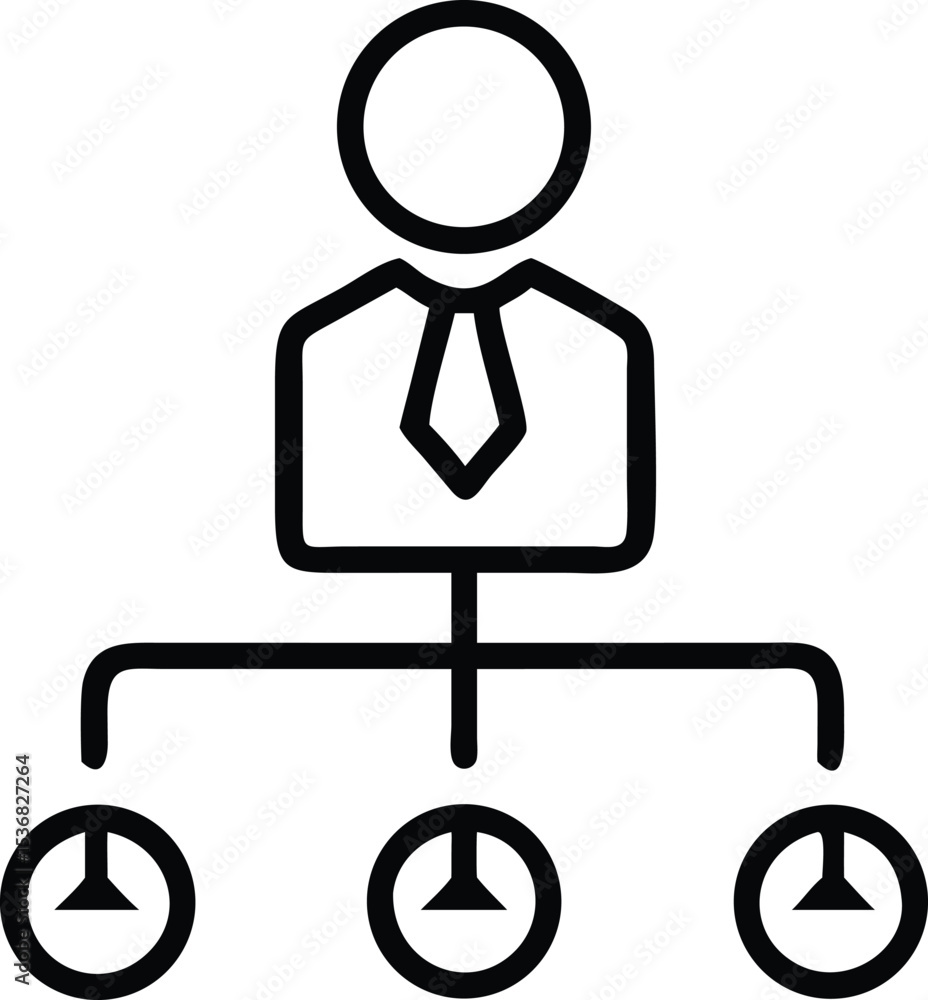 Aufkleber organization chart hierarchy structure icon vector illustration business management teamwork concept