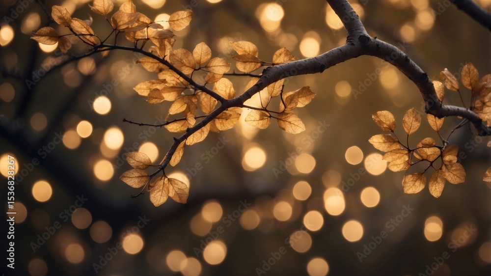Poster bokeh light tree branch