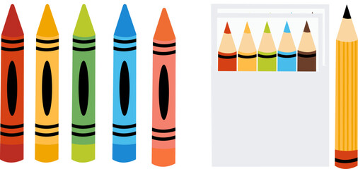 set of colored pencils