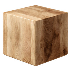 A minimalist Scandinavian inspired cube side table crafted from solid light colored oak wood providing a natural and elegant accent piece for modern interiors