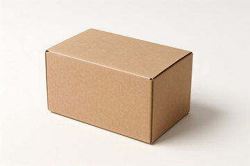 Mockup of flat kraft box for postal packaging display