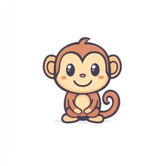 Naklejka premium Cute cartoon monkey illustration