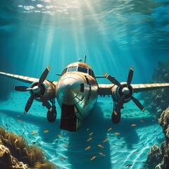 airplane in the sea
