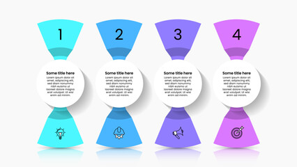 Infographic template. 4 abstract banners with circles and icons
