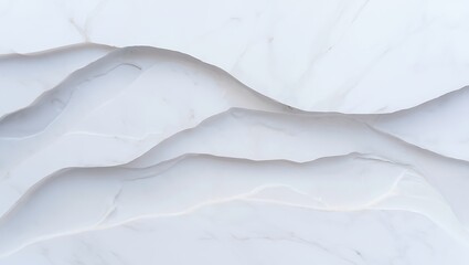 Obraz premium Abstract White Texture Fluid, Wavy Lines and Shadows Create a Serene Minimalist Design