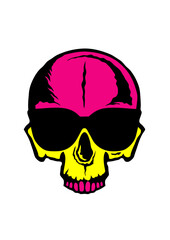 tete de mort crane halloween dessin lunette de soleil