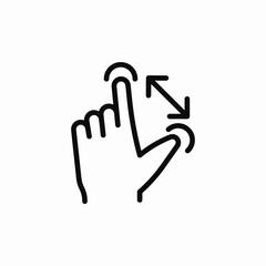 finger tap extend icon sign vector