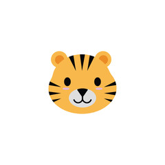 Tiger Face Icon for Kids Design