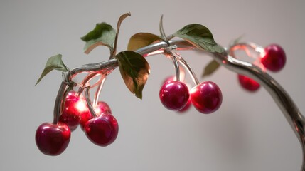 A meticulously crafted cherry branch lamp.