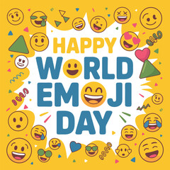 World emoji day vector illustration for international emoji day .