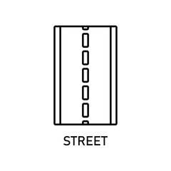 Icon a street, isolated against a clean background.
