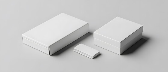 Blank White Boxes Packaging Mockup Set Product Presentation