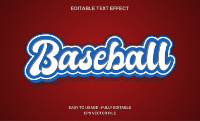 Baseball text, editable text effect template, vintage text style