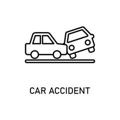 Icon a car accident, isolated against a clean background.