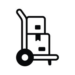 Warehouse cart icon creatively designed in glyph style