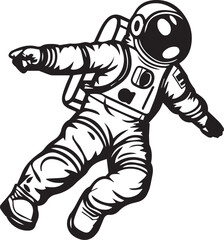   astronaut, vector concept digital art, hand drawn illustration