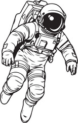   astronaut, vector concept digital art, hand drawn illustration
