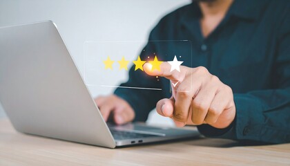 User give rating to service experience on online application for Customer review 