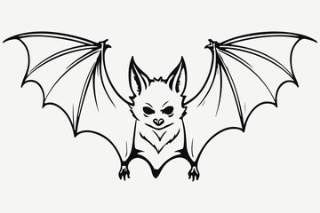 bat flying sketch illustration vector
