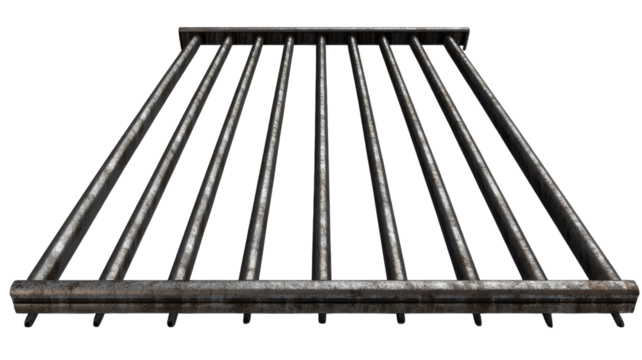 Metal grid structure rests against a white background, showcasing its industrial design and versatility for construction and artistic projects.