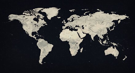 Vintage World Map: A Textured Globe