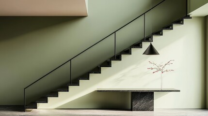 Modern staircase in a minimalist interior