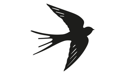 Obraz premium Elegant Swallow Bird Silhouette A Vector Illustration of a Soaring Bird