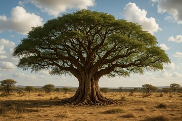 Fototapeta premium Majestic tree in savanna landscape.