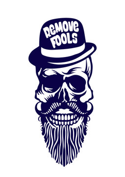 tete de mort hipster citation remove fools barbe crane