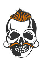 tete de mort hipster coiffure punk moustache