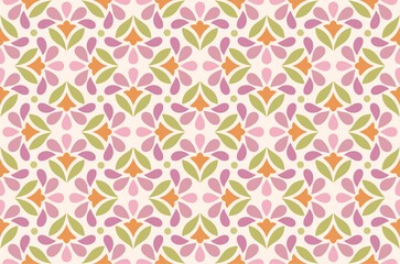 Abstract leaves art deco seamless patterns. Vector geometric background. Decorative illustration for fabric, textile, etc.