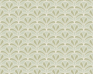 Abstract seamless pattern with art deco floral element. Geometric vector background.