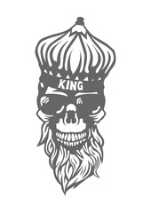 tete de mort hipster king citation couronne barbe