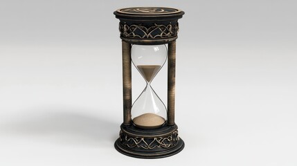 Ornate hourglass on a light background