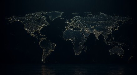 Illuminated World Map: A Global Network of Lights