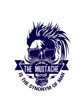 tete de mort hipster citation mustache synonym moustache punk lunette