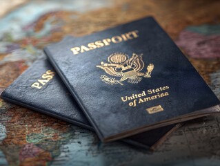 United States passports on map