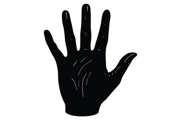 Hand Icon Silhouette Vector Elements Illustration Isolated on White Background