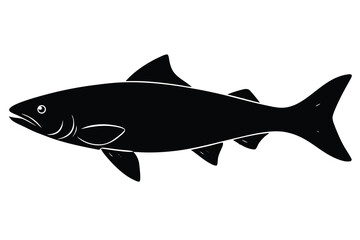 Salmon fish Silhouette Vector elements, simple elegant salmon fish icon flat design.